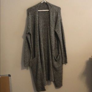 Long Heather Gray Cardigan